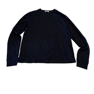 RENGGLI Solid Black 100% Cotton Long Sleeve Shirt Women's Size X-Small XS